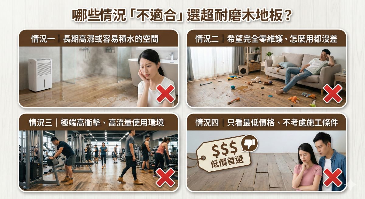 不適合超耐磨木地板的四大情況