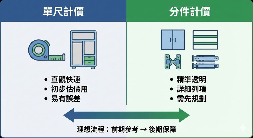 系統櫃評估價格的兩種方式優缺點比較圖