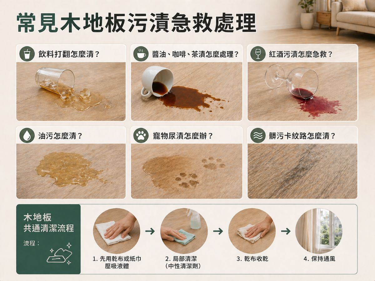 木地板常見污漬處理建議