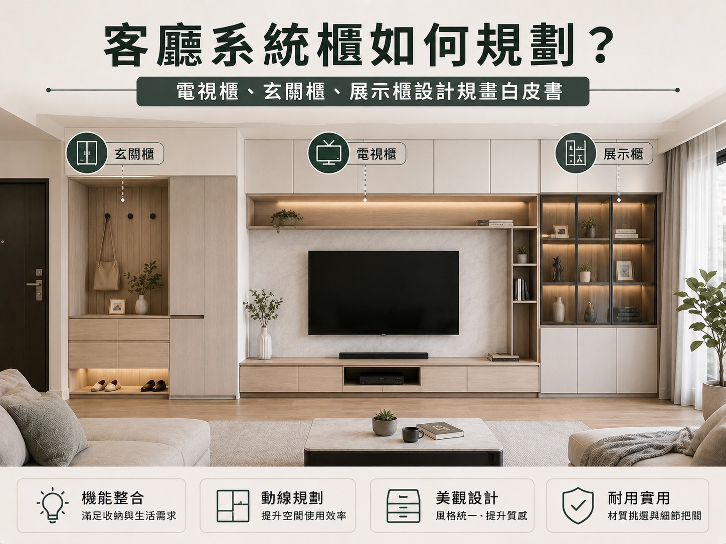 新北 台北 客廳系統櫃設計規劃