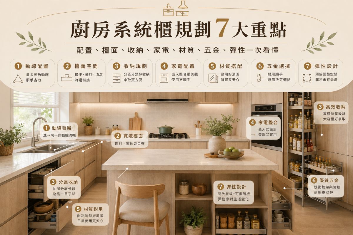 廚房系統櫃規畫七大重點