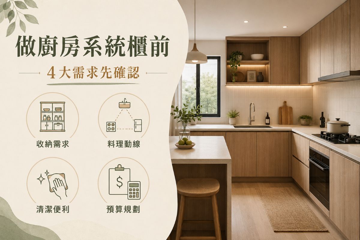 廚房系統櫃訂做前要先想清楚的需求項目