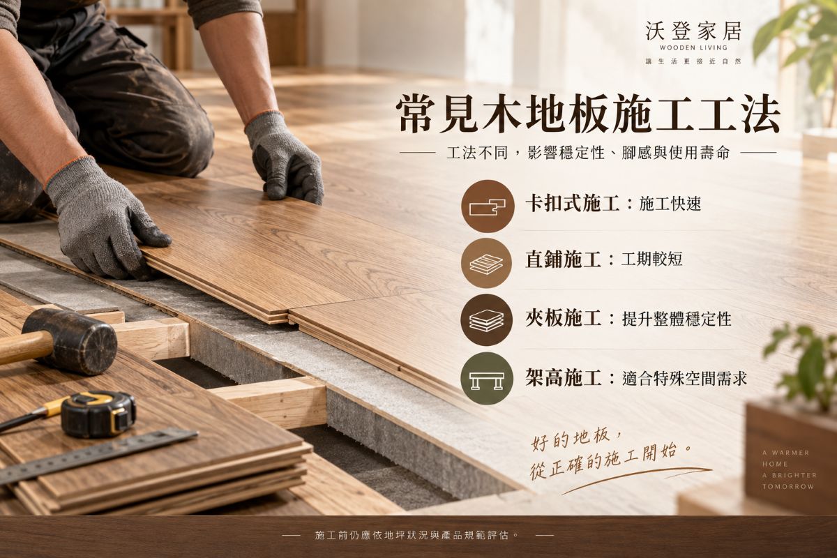 木地板施工方法說明--施工和舖法不同處