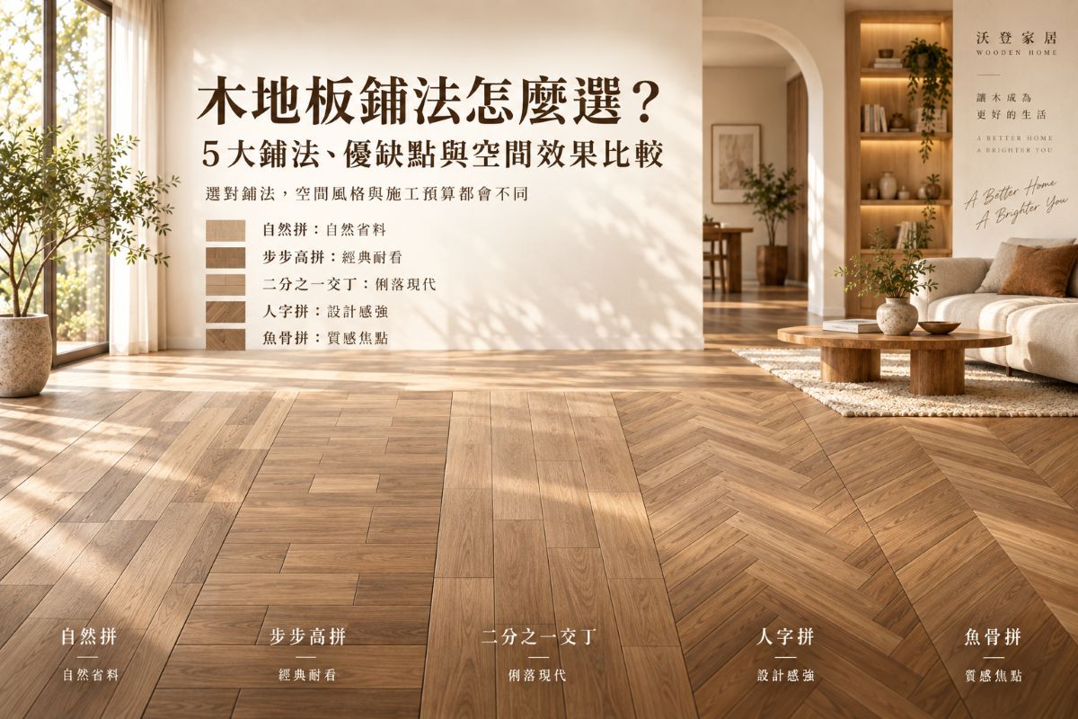 木地板鋪法5種展示圖